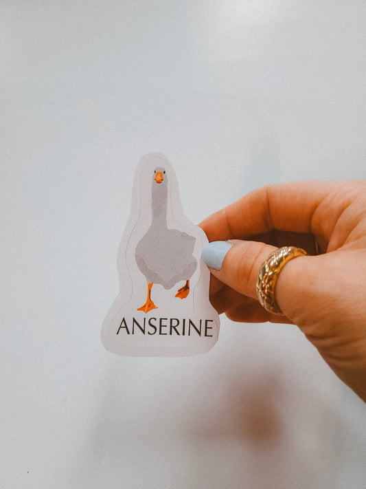 Anserine Sticker | Silly Goose Sticker | Funny Sticker | Bird Sticker | Goose Sticker